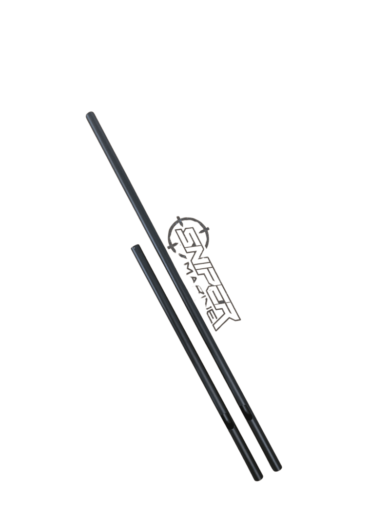 Pair of sleek, long black rods.