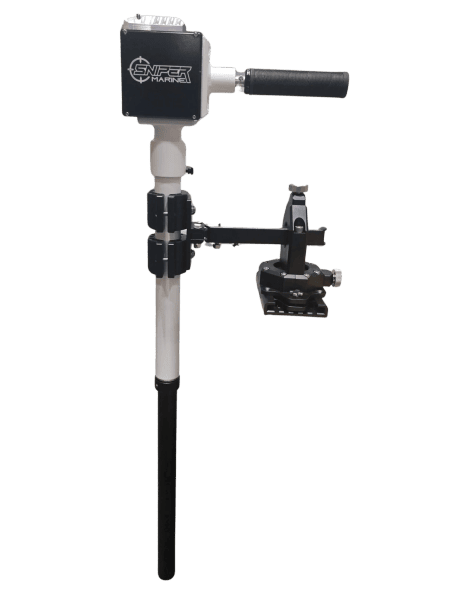 Metal detector with black handle