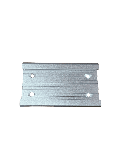 Silver metal plate on black background
