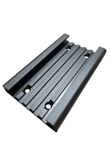 Metal bracket with grooves and holes