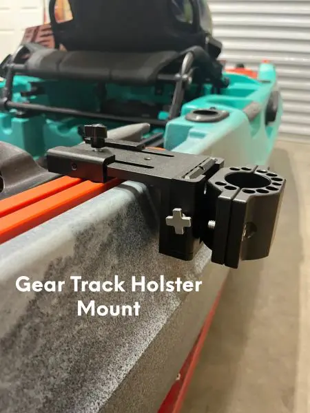 Kayak gear track holster mount