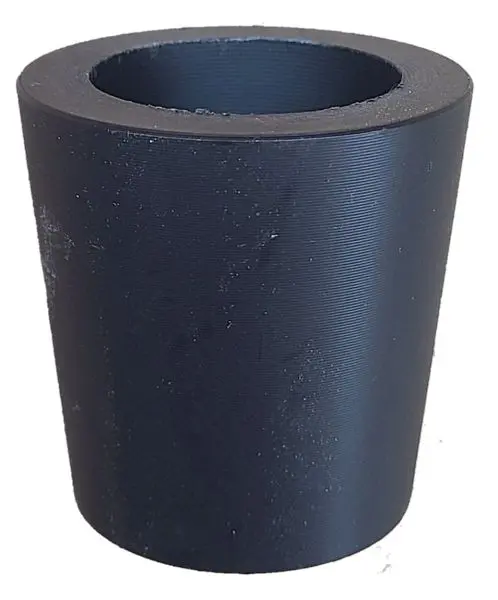 Black cylindrical rubber stopper