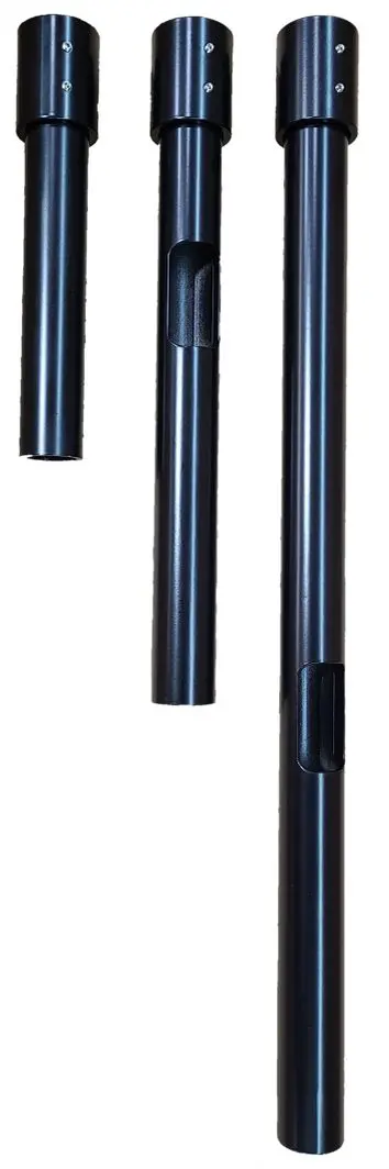 Set of three black metal rods