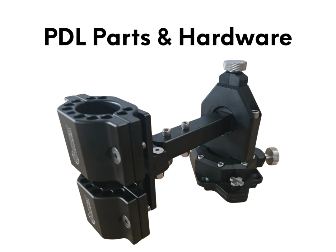 Black adjustable dual clamp mounting bracket