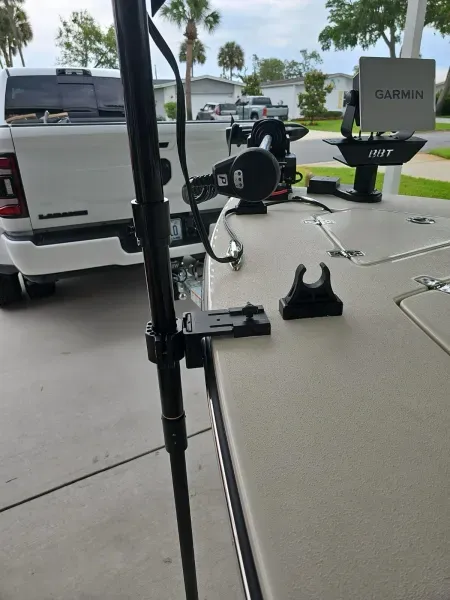 Boat and truck in driveway