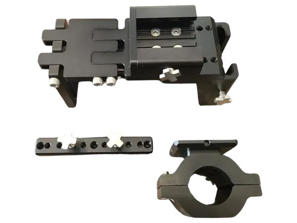 Black adjustable metal hardware components